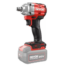 Аккумуляторный гайковерт DEVON 5760-Li-20/ brushless / 1/2/ / 400 Hm / 20V / без З/У и АКБ 